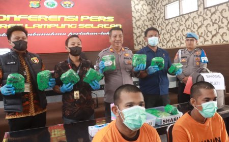 Polisi Gagalkan Penyelundupan 11,8 Kg Sabu di Lampung Selatan, Dua Kurir Asal Aceh Ditangkap.