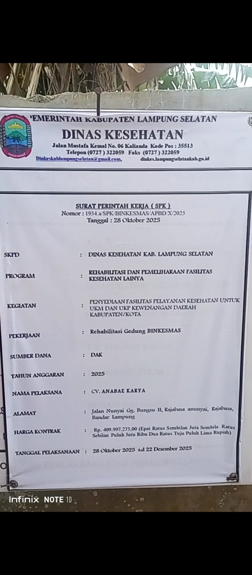 Plt Kadis Kesehatan Lamsel Diam Seribu Bahasa Terkait Informasi Proyek di Kantor Dinas