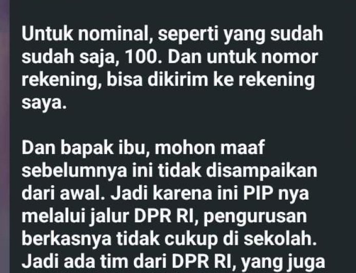 Dugaan Pungli PIP Atas Namakan DPR-RI ‎Ubah Jadi Pembayaran Pesantren Dan SPP ‎
